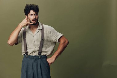 Yüz adam çekici erkek akıllı ifade sakal özgüven arka plan güzellik Kafkas tarzı yakışıklı genç portre yetişkin görünüm