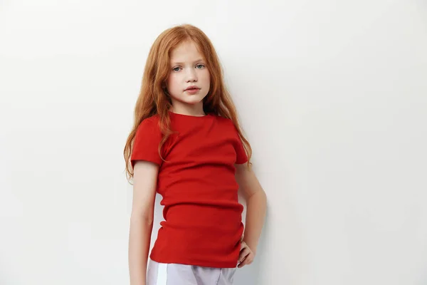 Blanc Enfance Fille Mode Enfant Cheveux Caucasien Visage Fond Beauté — Photo