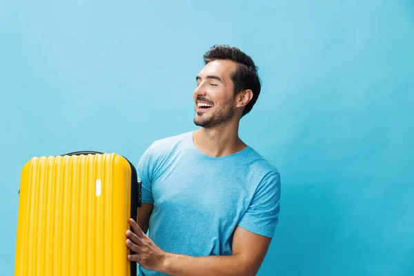 Journey Man Studio Happy Copy Vacation Baggage Traveler Lifestyle Ticket — Stock Photo, Image