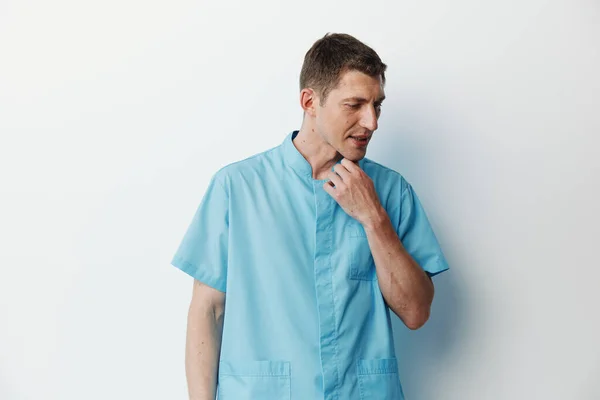 Medizin Modell Arbeit Krankenhaus Stehend Männer Lächeln Kerl Arme Chirurg — Stockfoto