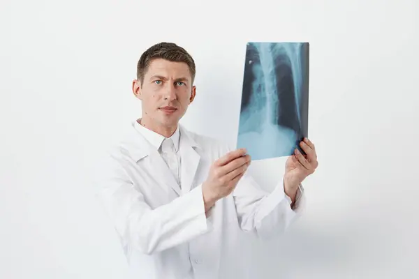 Beschäftigung Mann Stethoskop Arzt Mediziner Chirurg Medizin Professionell Weiß Arzt — Stockfoto