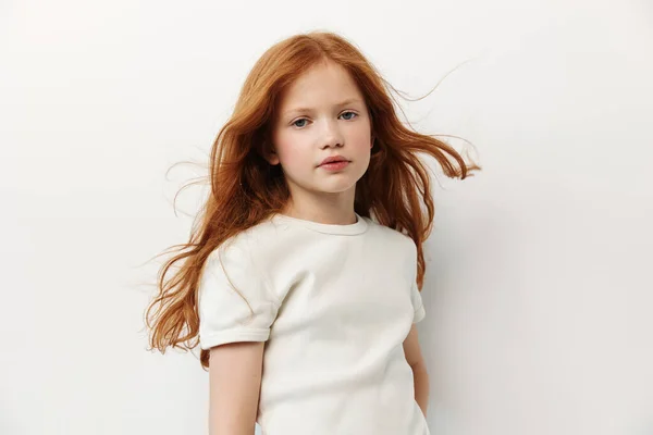 Jolie Enfance Mignon Blanc Caucasien Enfant Enfants Style Vie Studio — Photo