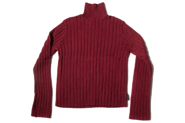Red Men Pullover Pullover Auf Weißem Hintergrund — Stockfoto