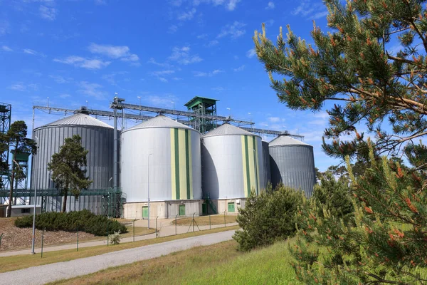 Biofuel Factory Storage Tanks Sunny Day — Photo