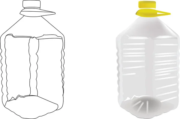 Five Litre Plastic Container Transporting Liquids — Stock Vector