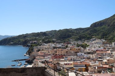 panorama of island of Vulcano Aeolian Islands Sicily clipart