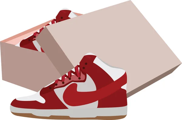 Nike Zapatos Deportivos Con Caja — Vector de stock