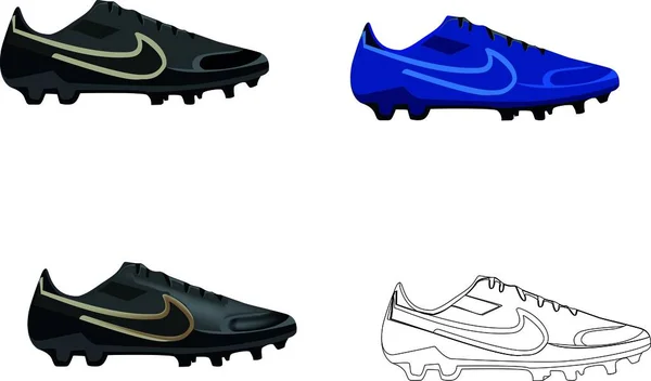 Nike Fútbol Bota Zapato Ropa — Archivo Imágenes Vectoriales