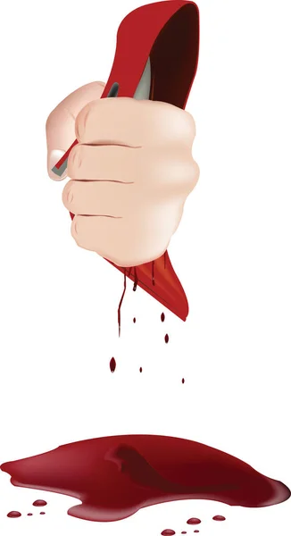 Bloody Female Red Shoe Clutched Male Hand — Stock Vector