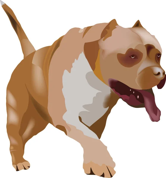 stock vector Pitbull terrier guard dog and self-defense