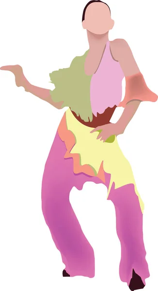 Danseuse Avec Costume Brésilien Coloré Caractéristique — Image vectorielle