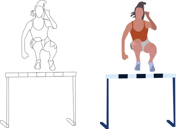 Wanita Melakukan Olahraga Show Jumping - Stok Vektor