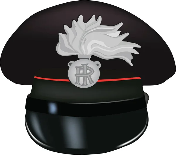 Italská Policie Carabiniere Pokrývka Hlavy Vlysem — Stockový vektor