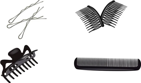 Accessoires Féminins Pour Arrêter Les Barrettes Pinces Cheveux — Image vectorielle