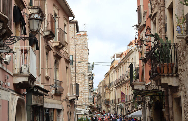 Historic center of Taormina Sicily Italy