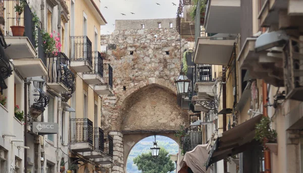 Centro Histórico Taormina Sicilia Italia — Foto de Stock