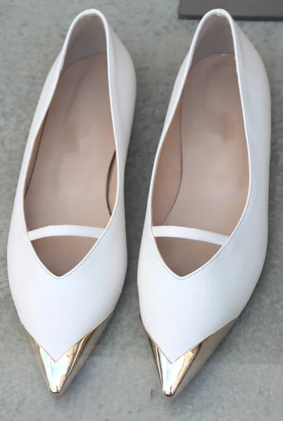 Women White Shoes Low Model White — Stock Photo, Image