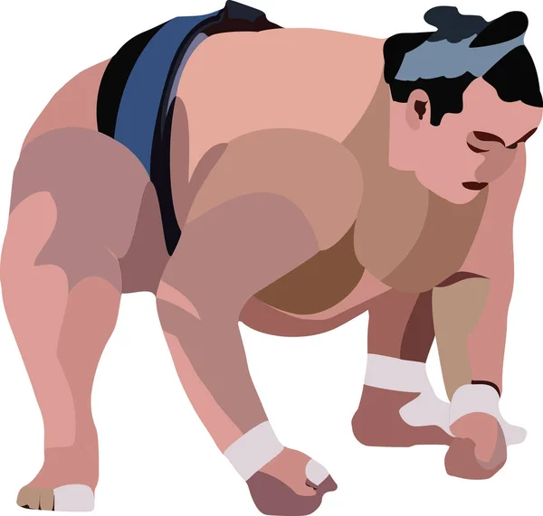 Luchador Sumo Sprt Símbolo Posición Japón — Archivo Imágenes Vectoriales