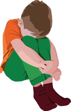 Child Caucasian race in punishment clipart