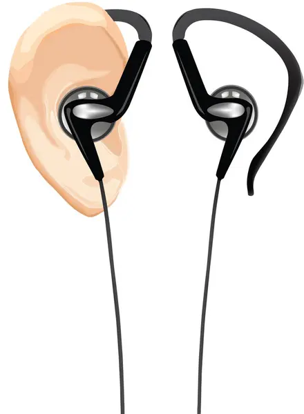 Mini Tragbarer Kopfhörer Für Ihr Handy Musik Hören — Stockvektor