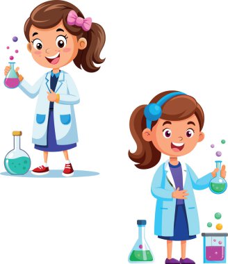 Test tüpü tutan genç bir bilim kadını deney yapıyor.