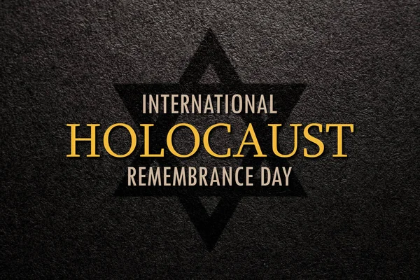 International Holocaust Remembrance Day. Star of David on a black background. Holocaust Remembrance Day Poster, January 27.