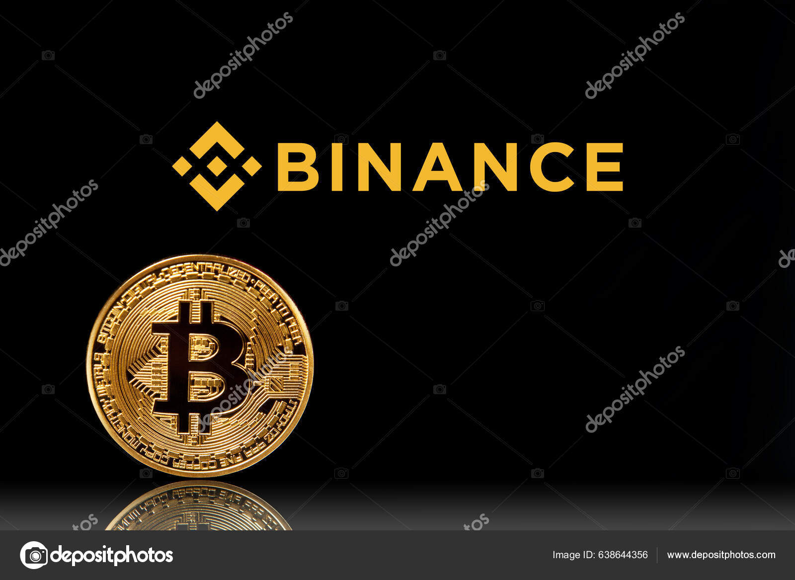 Binance Logo Bitcoin Black Background Binance One Largest Cryptocurrency  Exchange —— 库存社论照片© vadimrysev #638644356