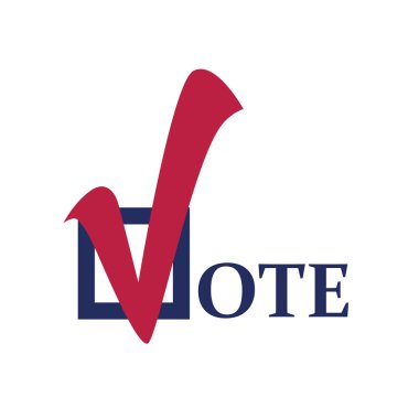 Metin tasarımı kavramı VOTE. Amerika 'da oy kullanma. Şablon Seçim simgeleri. Oylama etiketi. EPS10 vektörü.