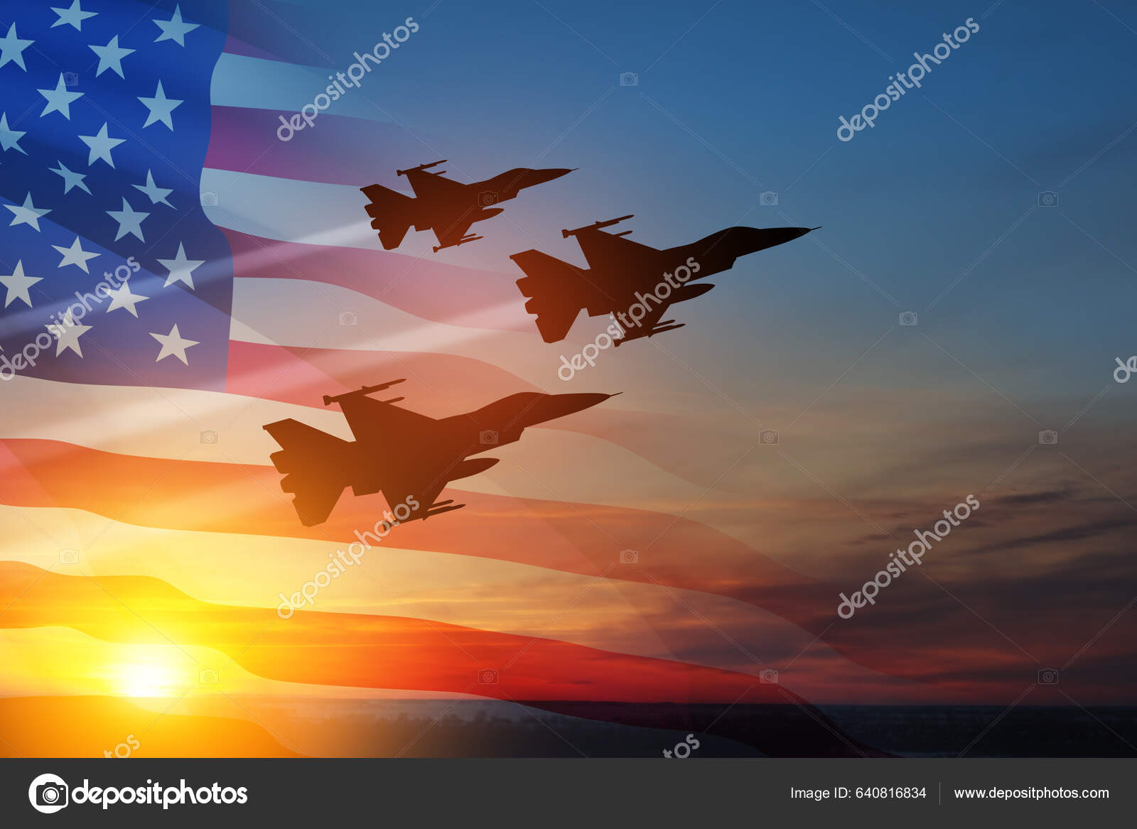 Air Force Day Aircraft Silhouettes Background Sunset Transparent