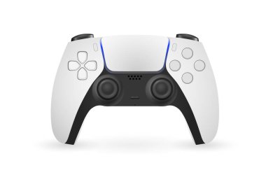 White gamepad isolated on white background. EPS10 vector illustration with simple gradients.