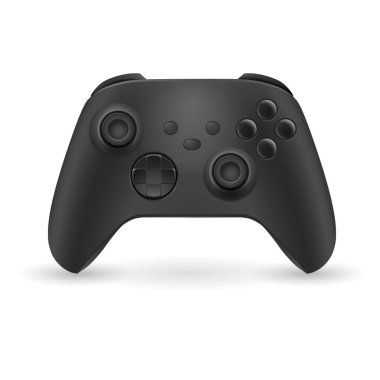 Black gamepad isolated on white background. EPS10 vector illustration with simple gradients.