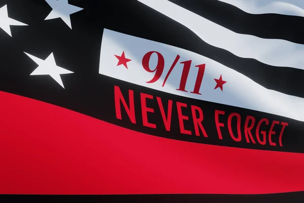 Thin Red Line Firefighter Flag Usa Flag Remembering Memories Fallen — Stockfoto