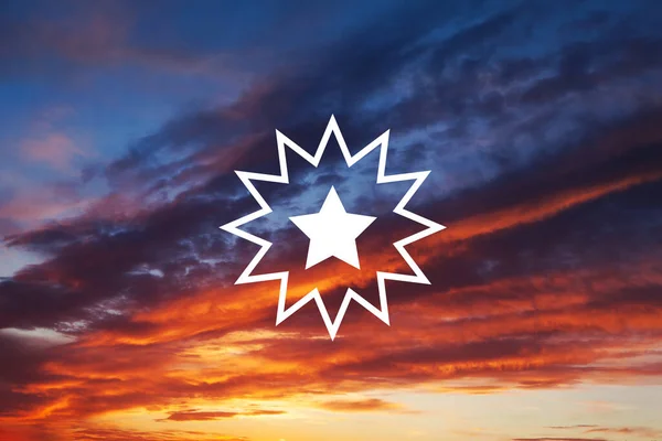 Символ Флага Восходом Закатом Солнца 1865 Года Разработка Баннера Местом — стоковое фото