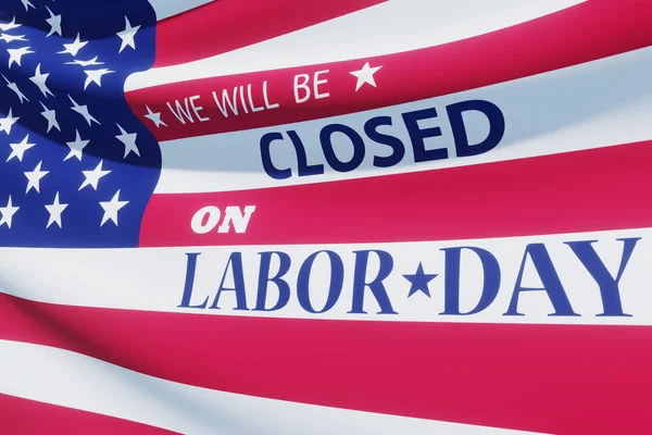 Labor Day Background Design American Flag Message Closed Labor Day — Fotografia de Stock