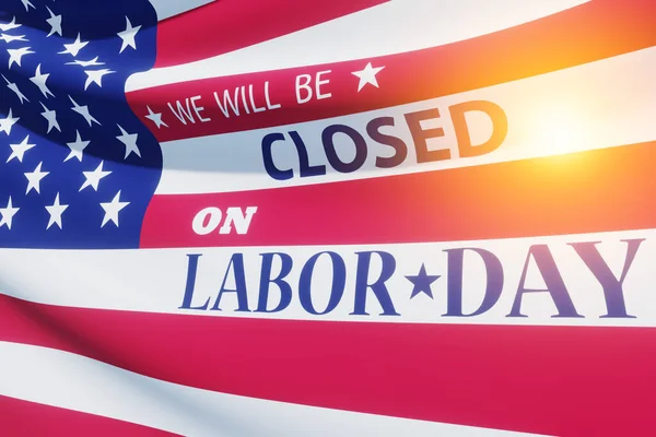 Labor Day Background Design American Flag Light Spot Message Closed — Photo