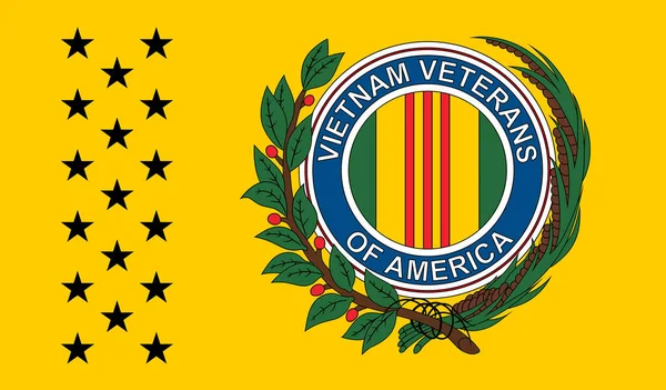 Vietnam Veterani America Bandiera Con Simbolo Del Vietnam Veterani America — Vettoriale Stock