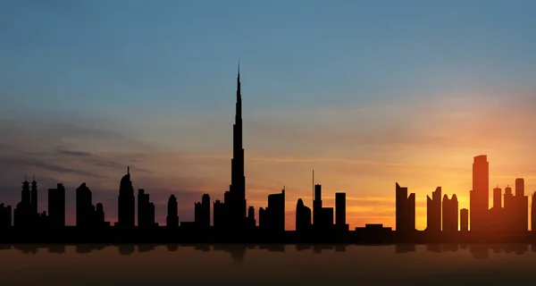 United Arab Emirates Dubai Skyline View Sunset Uae Celebration National — Photo