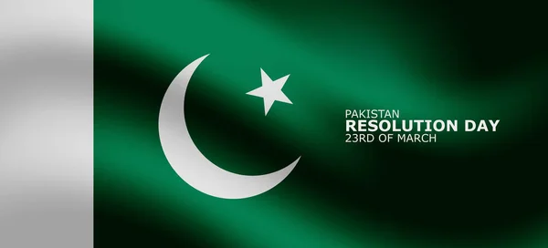 stock vector Pakistan day. Resolution Day 23rd of March. Banner with waving flag of Pakistan. Pakistan flag banner. EPS10 vector.