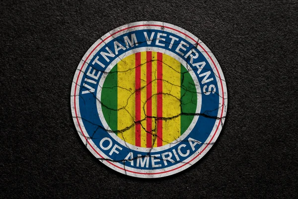 Symbol Vietnam Veterans America Black Textured Background Vietnam Veterans Day — Stock Photo, Image