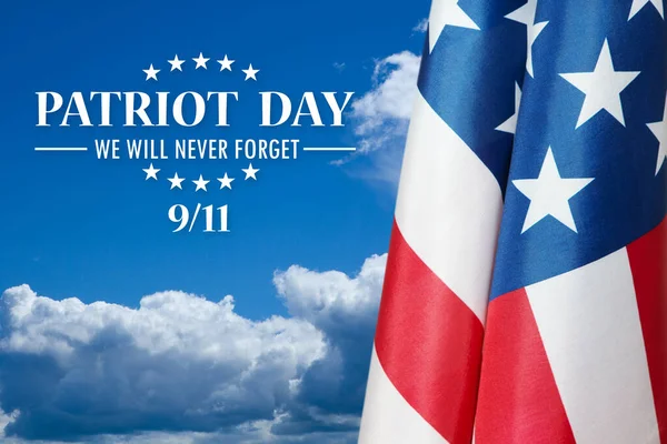 Flaga Usa Tle Nieba Narodowy Dzień Modlitwy Pamięci Ofiarach Ataków — Zdjęcie stockowe