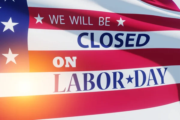 Labor Day Background Design American Flag Light Spot Message Closed — Fotografia de Stock