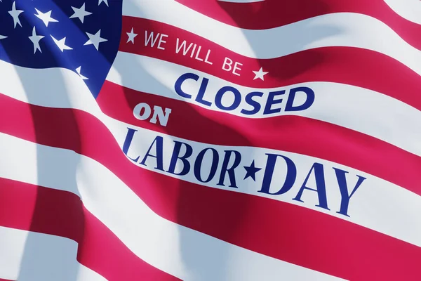 Labor Day Background Design American Flag Message Closed Labor Day — Photo