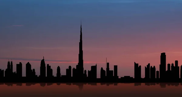 United Arab Emirates Dubai Skyline View Sunset Uae Celebration National — Fotografia de Stock