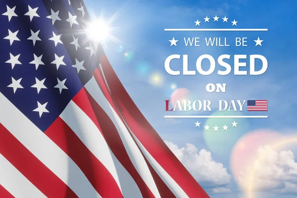 Labor Day Background Design American Flag Background Blue Sky Message — Photo