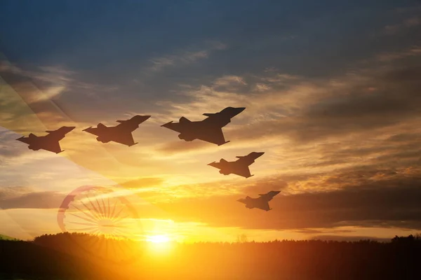 Indian Air Force Day Indian Jet Air Shows Background Sunset — Stockfoto