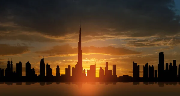 United Arab Emirates Dubai Skyline View Sunset Uae Celebration National — Stock Photo, Image