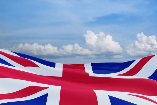 National Flags United Kingdom Blue Sky Background Background Place Your — Fotografia de Stock