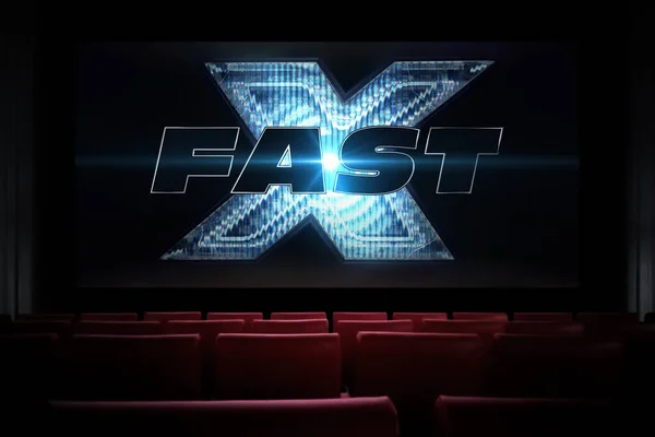 高速Xはまた 映画館で高速かつ激怒10映画として知られています 映画館で映画を見ている カザフスタンのアスタナ 2023年5月1日 — ストック写真