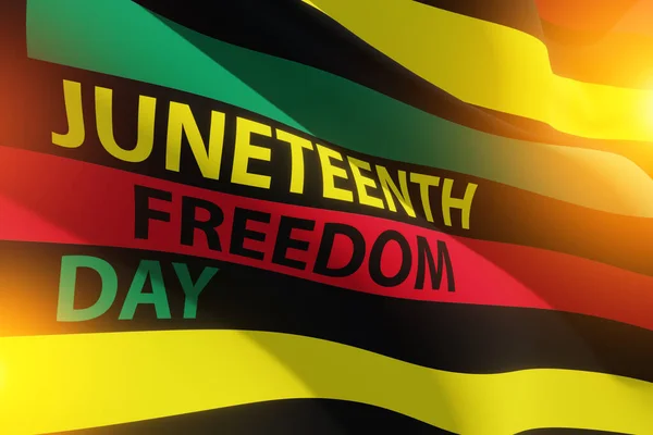 Alternativ Juneteenth Flag Med Text Juneteenth Freedom Day Med Varm — Stockfoto