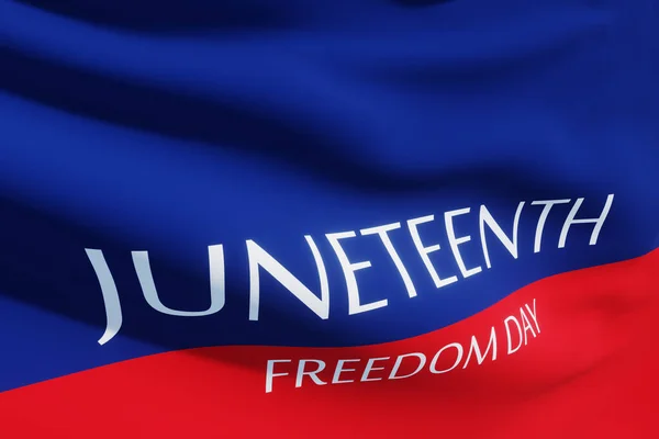 stock image Juneteenth color with text Juneteenth Freedom Day. Since 1865. Banner. 3d-rendering.